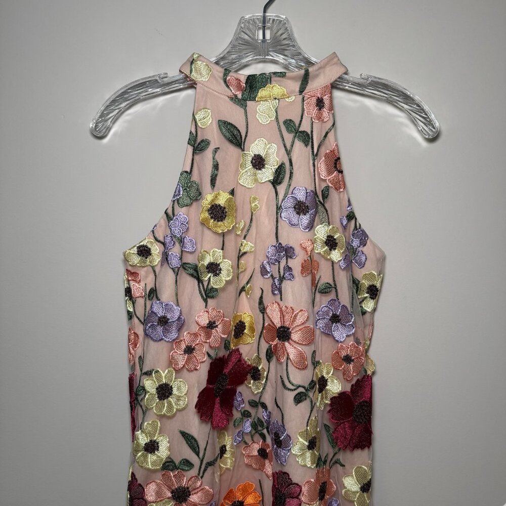 NWT gbGirls Sleeveless Hi Neck 3D Embroidered Floral Dress 3D lace size XL - Picture 4 of 9